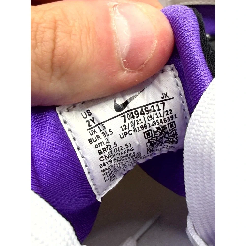 Nike Huarache Run PS Purple Punch 704949-117 Kids 2 Sneaker White Neoprene Shoes